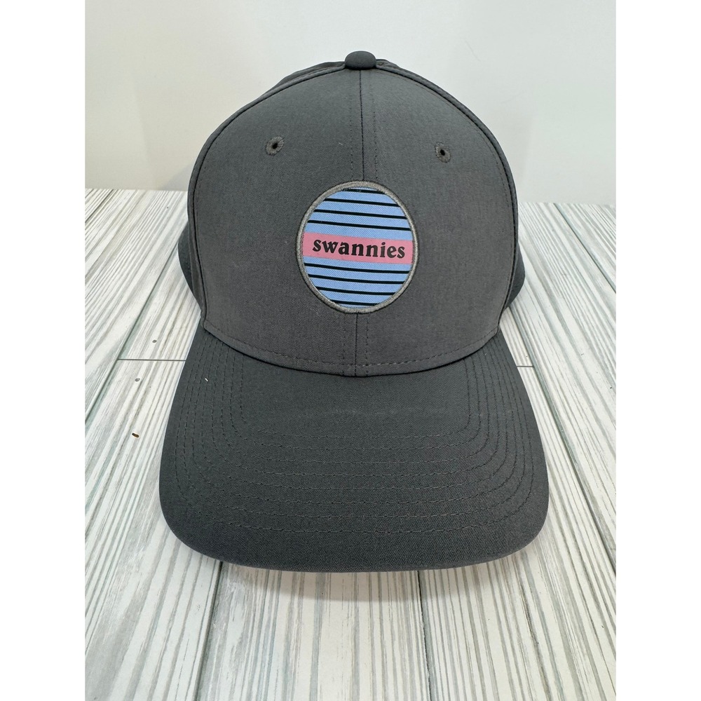Swannies Snapback Hat Cap Gray Striped‎ Logo Casual Baseball Adjustable Men